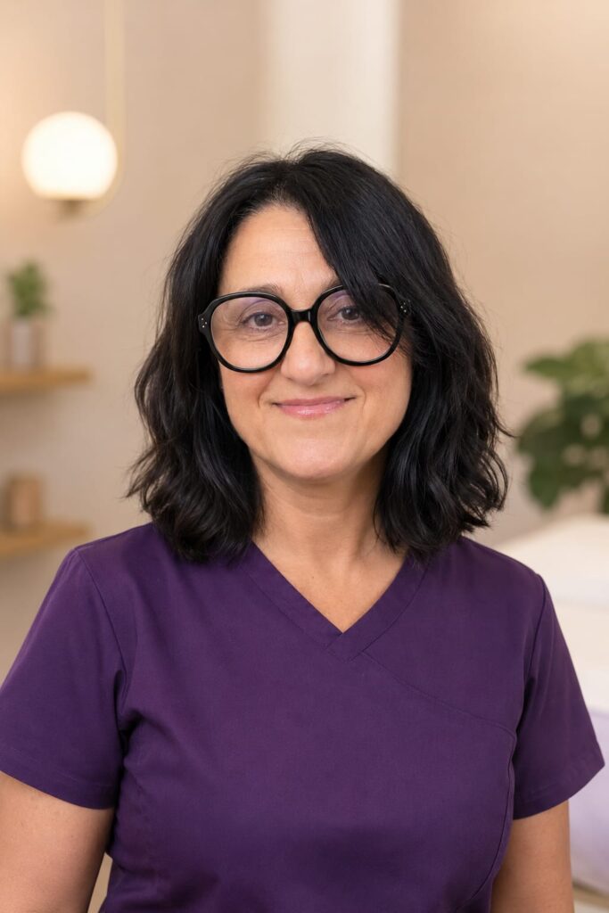 Gema Holística impartiendo formación profesional en técnicas de masaje